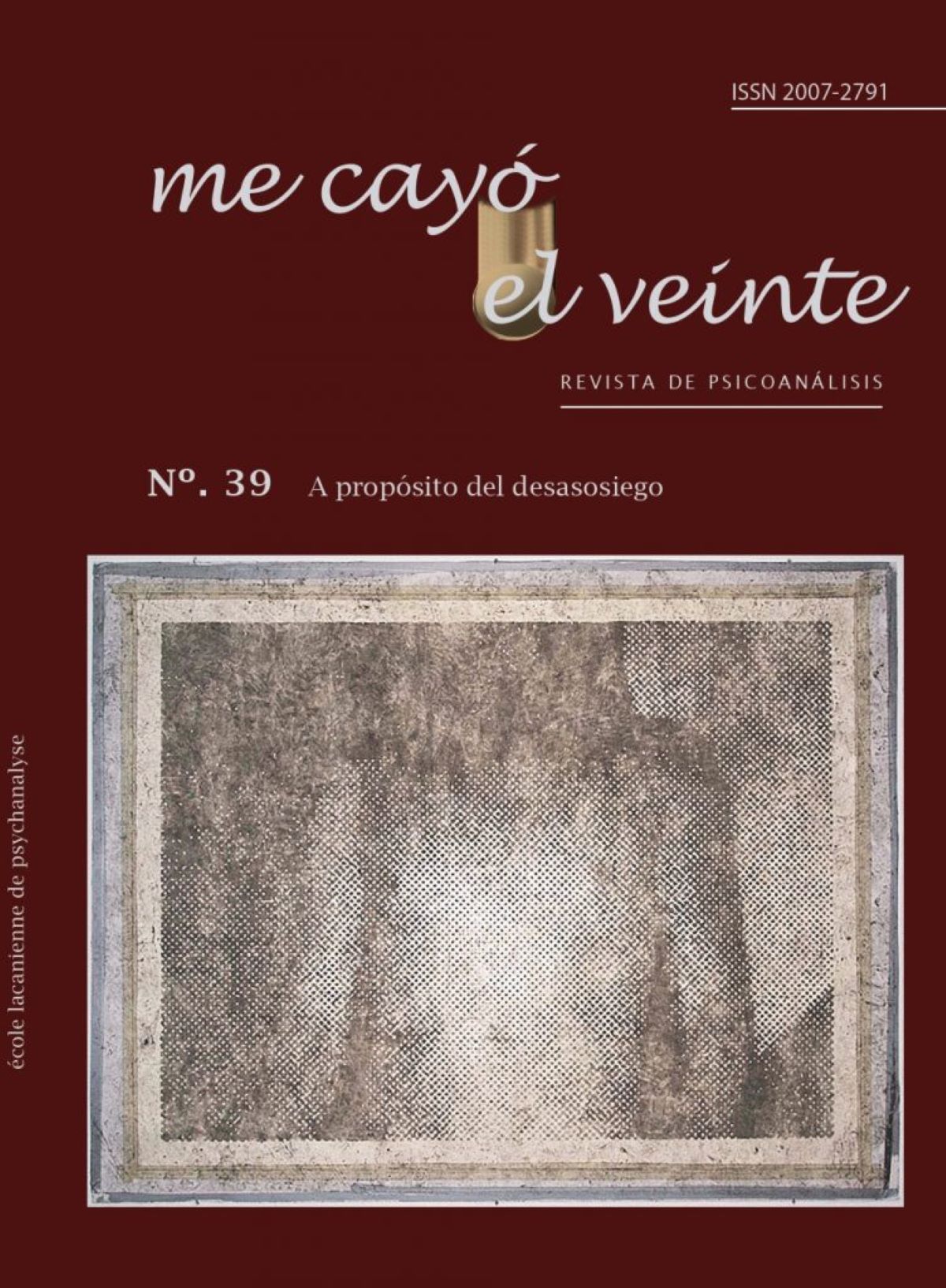 Portada de Me cayó el veinte. Revista de psicoanálisis no. 39