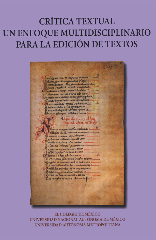 Portada: Crítica textual