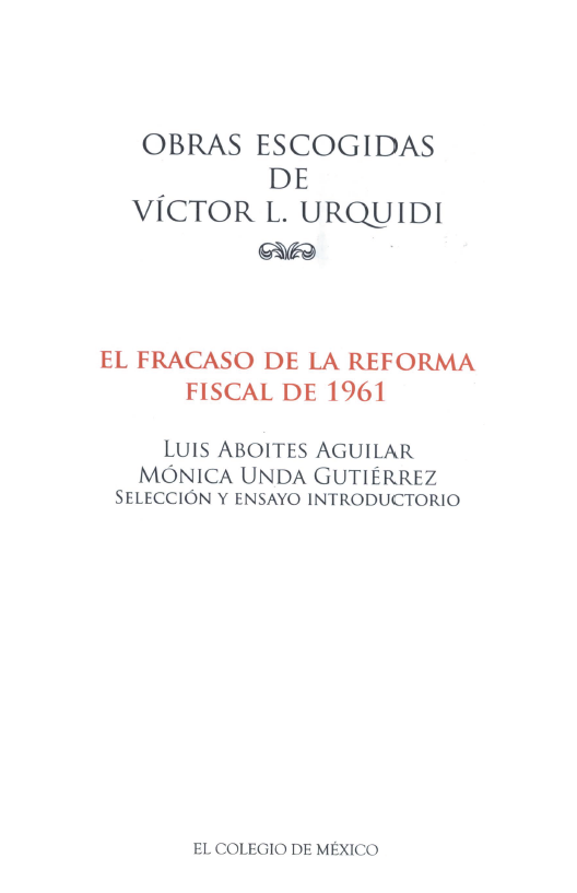 Portada: El fracaso de la reforma fiscal de 1961