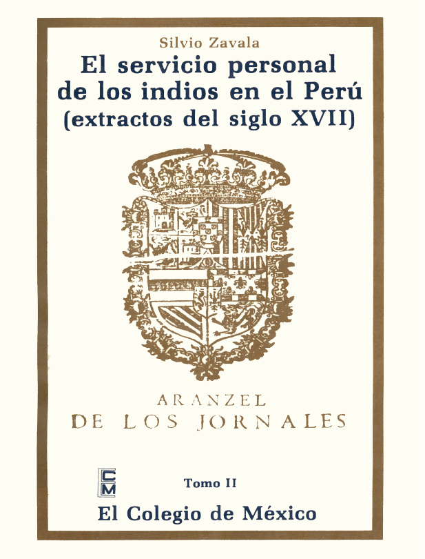 Portada: El servicio personal de los indios en el Perú
