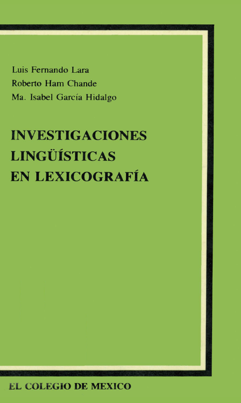 Portada: Investigaciones lingüísticas en lexicografía