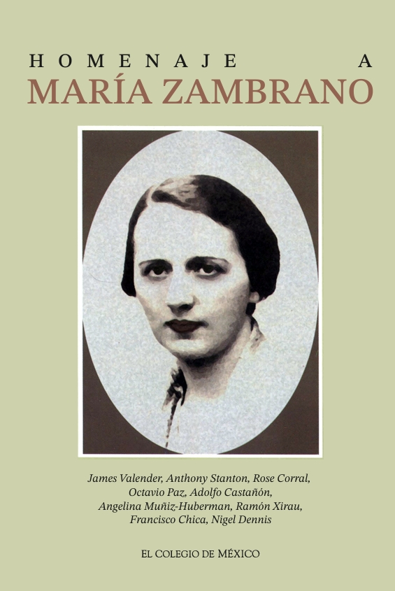 Portada de Homenaje a María Zambrano · James Valender