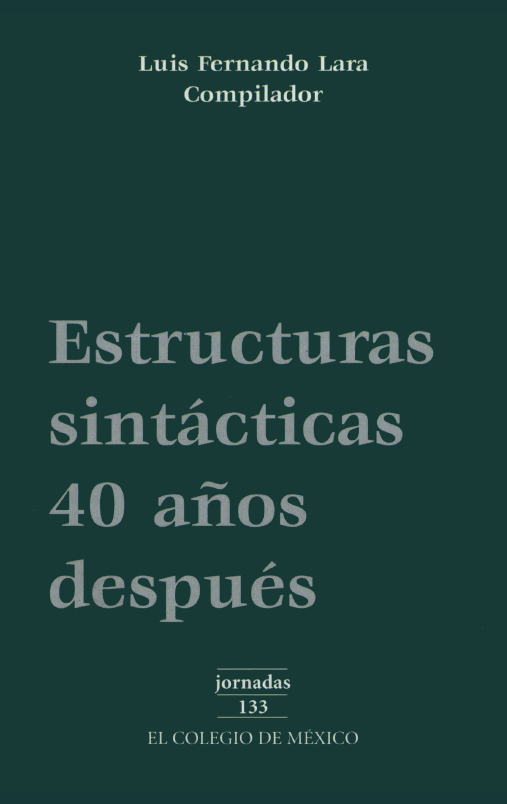 Portada: Estructuras sintácticas 40 años después