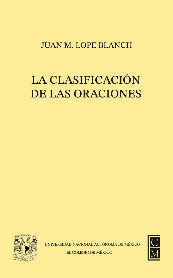 Portada de La clasificación de las oraciones
