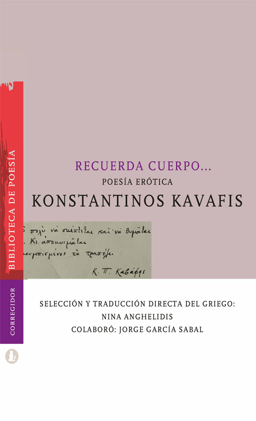 Portada de RECUERDA CUERPO... (NE) · Konstantinos Kavafis