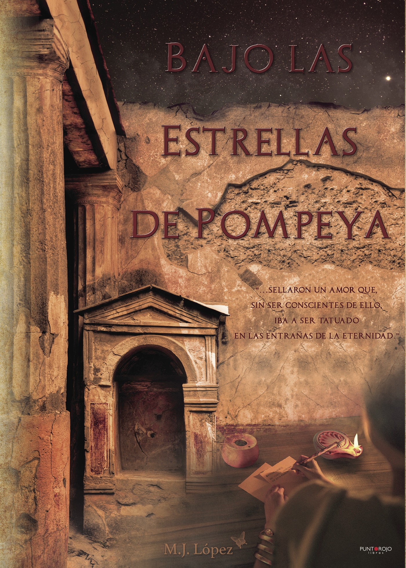 Portada de Bajo las estrellas de Pompeya · Mª José López Capote