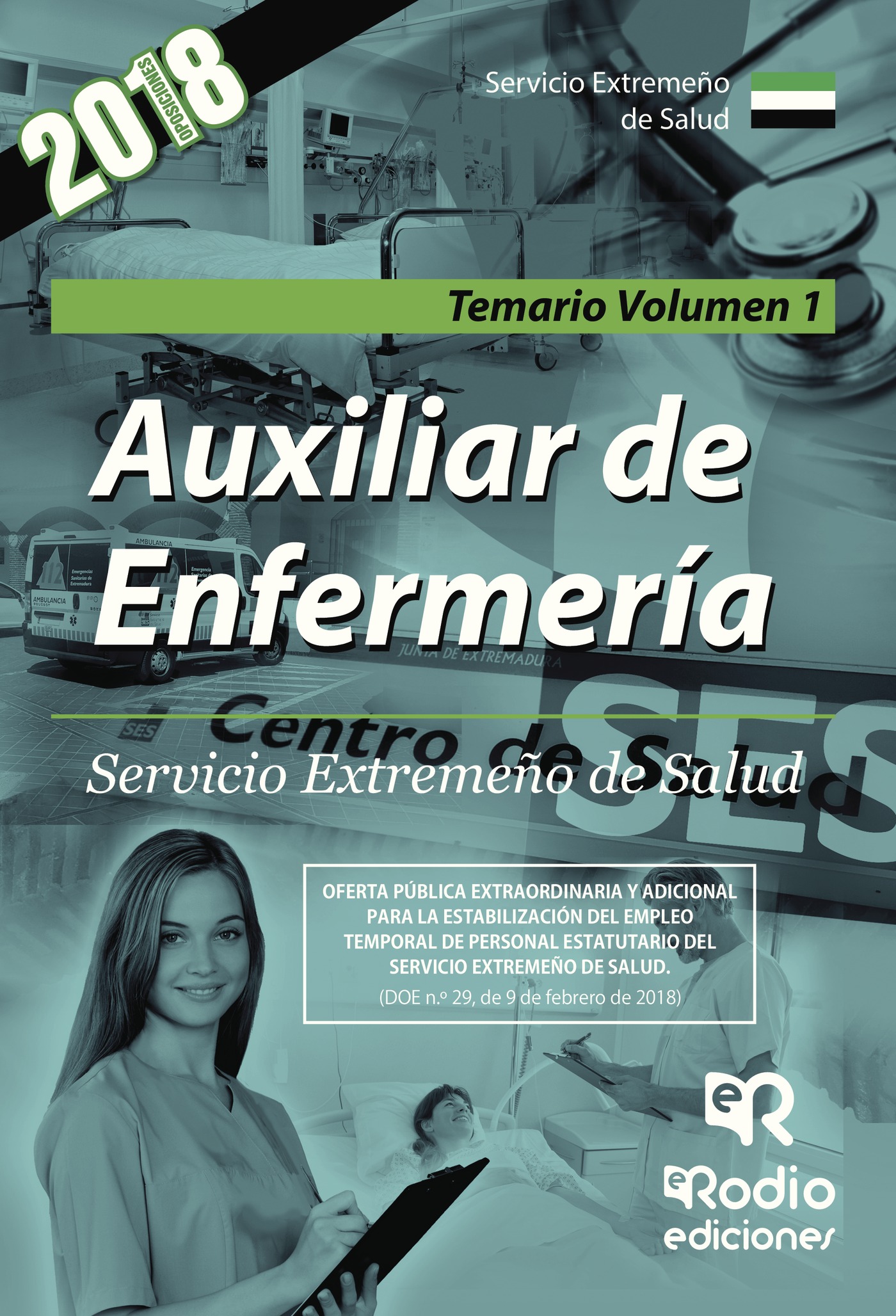 Portada de Auxiliar de Enfermería. Servicio Extremeño de Salud. Temario Volumen 1