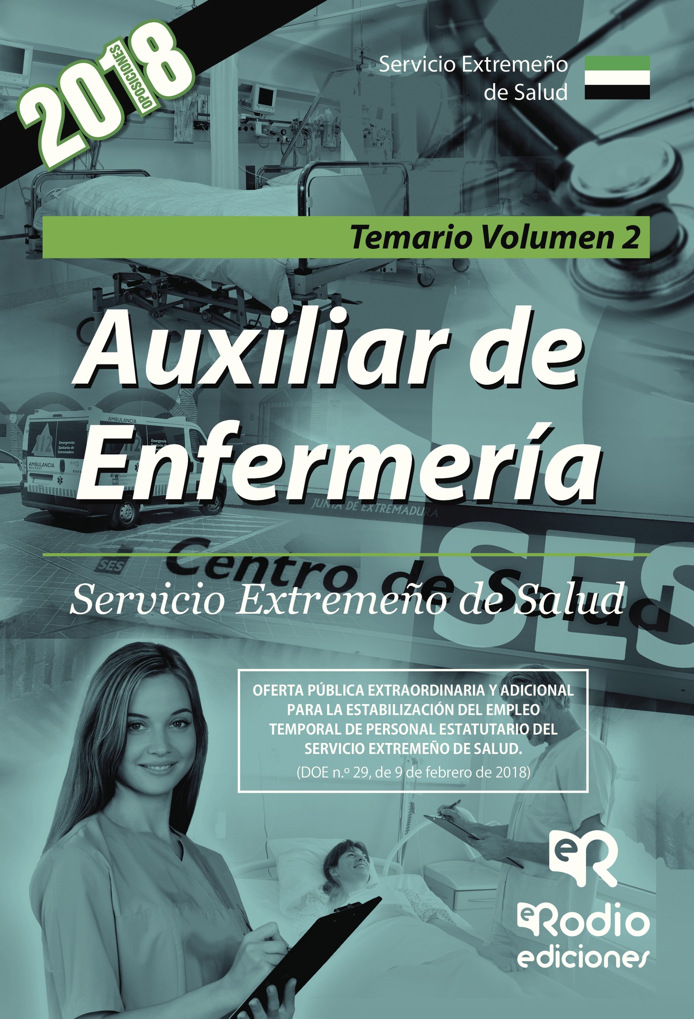 Portada de Auxiliar de Enfermería. Servicio Extremeño de Salud. Temario Volumen 2