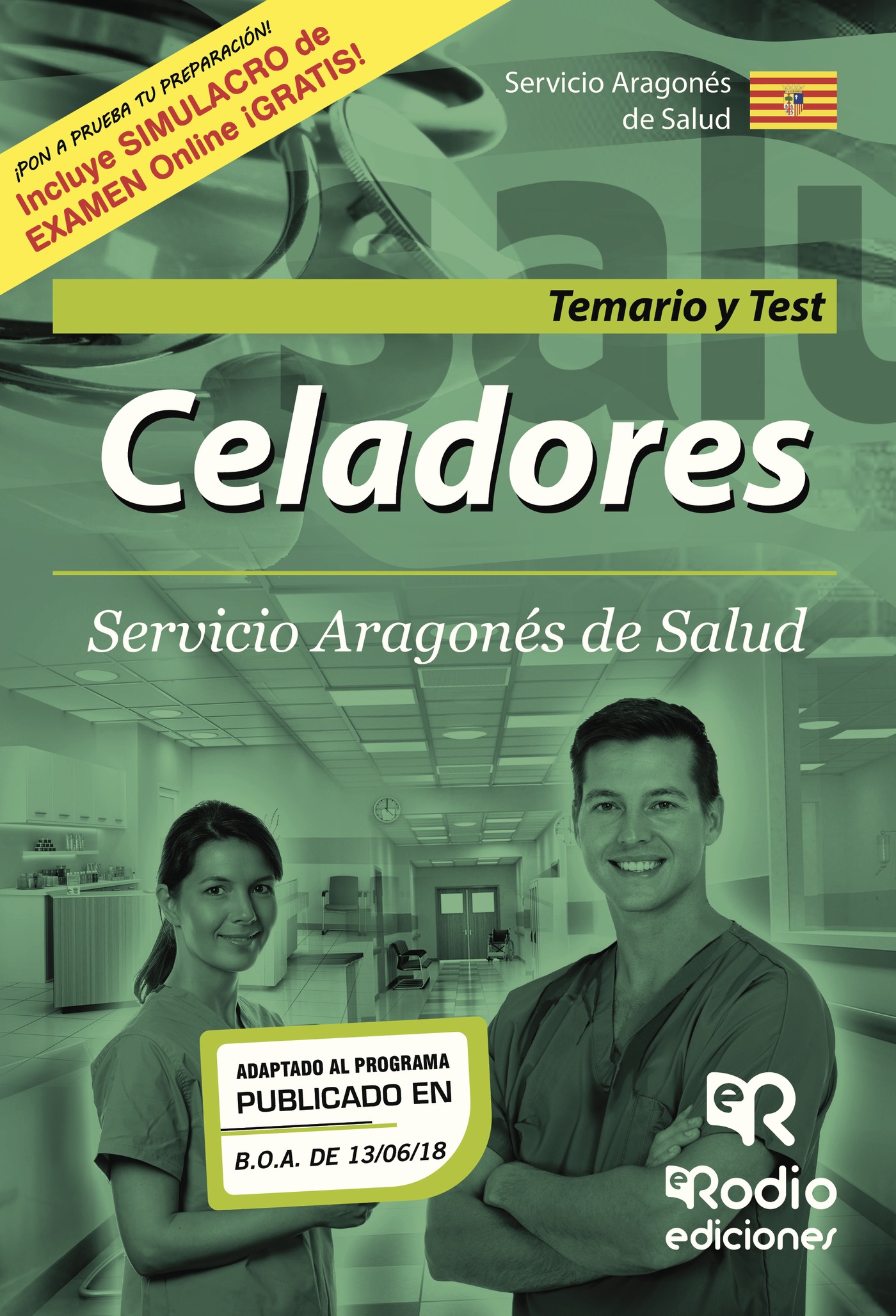 Portada de Celadores. Temario y Test. Servicio Aragonés de Salud · Varios autores