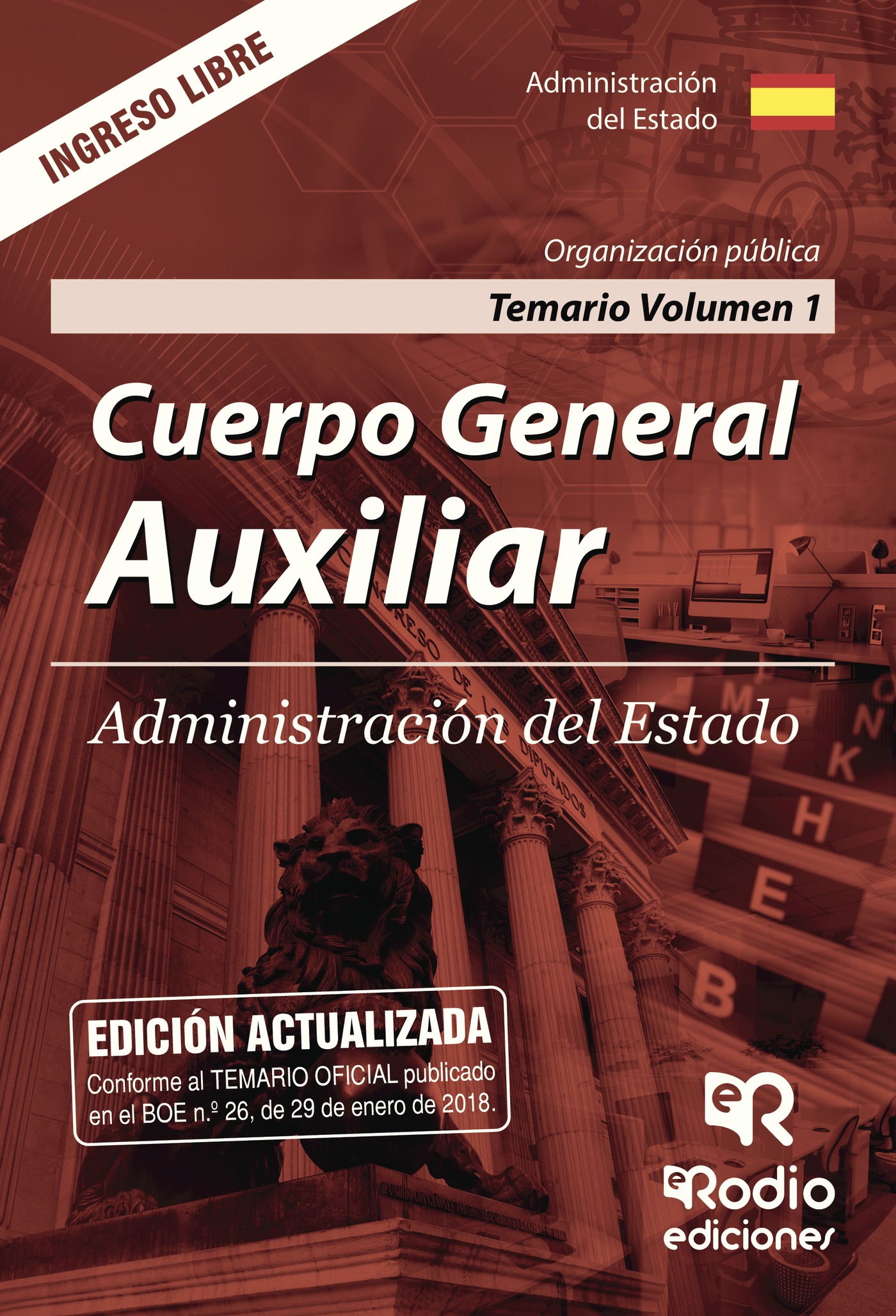 Portada de Cuerpo General Auxiliar. Administración del Estado. Temario Volumen 1. Organización pública