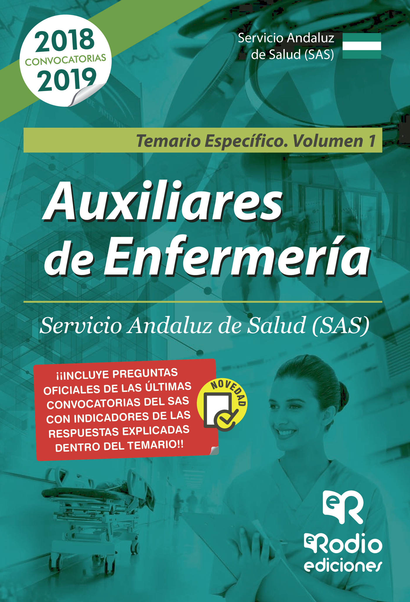 Portada de Auxiliares de Enfermería. Servicio Andaluz de Salud (SAS) Temario Específico Volumen 1