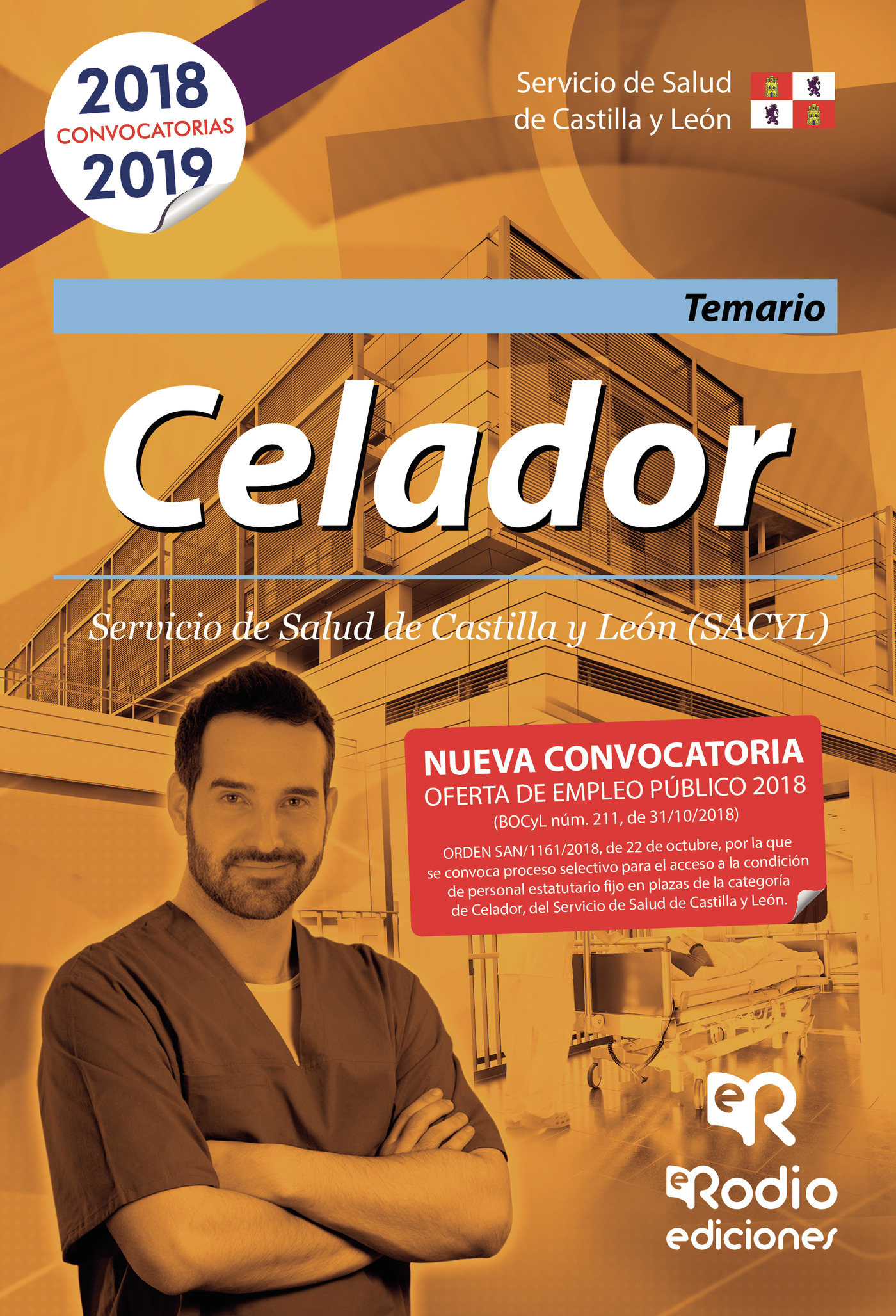 Portada de Celador. Todo el temario SINTETIZADO en un mismo libro. Servicio de Salud de Castilla y León