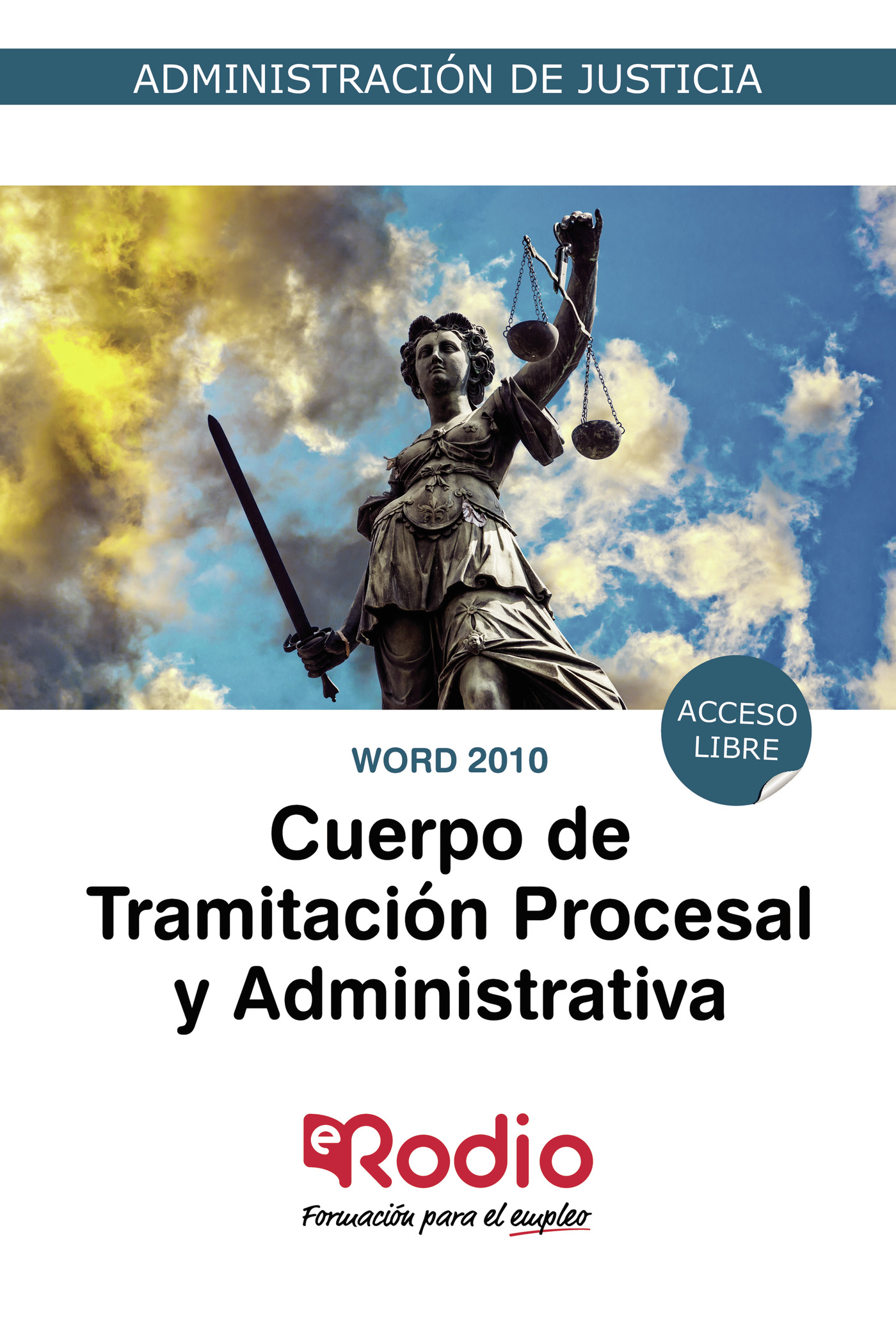 Portada de Tramitación Procesal y Administrativa. Word 2010. Administración de Justicia.