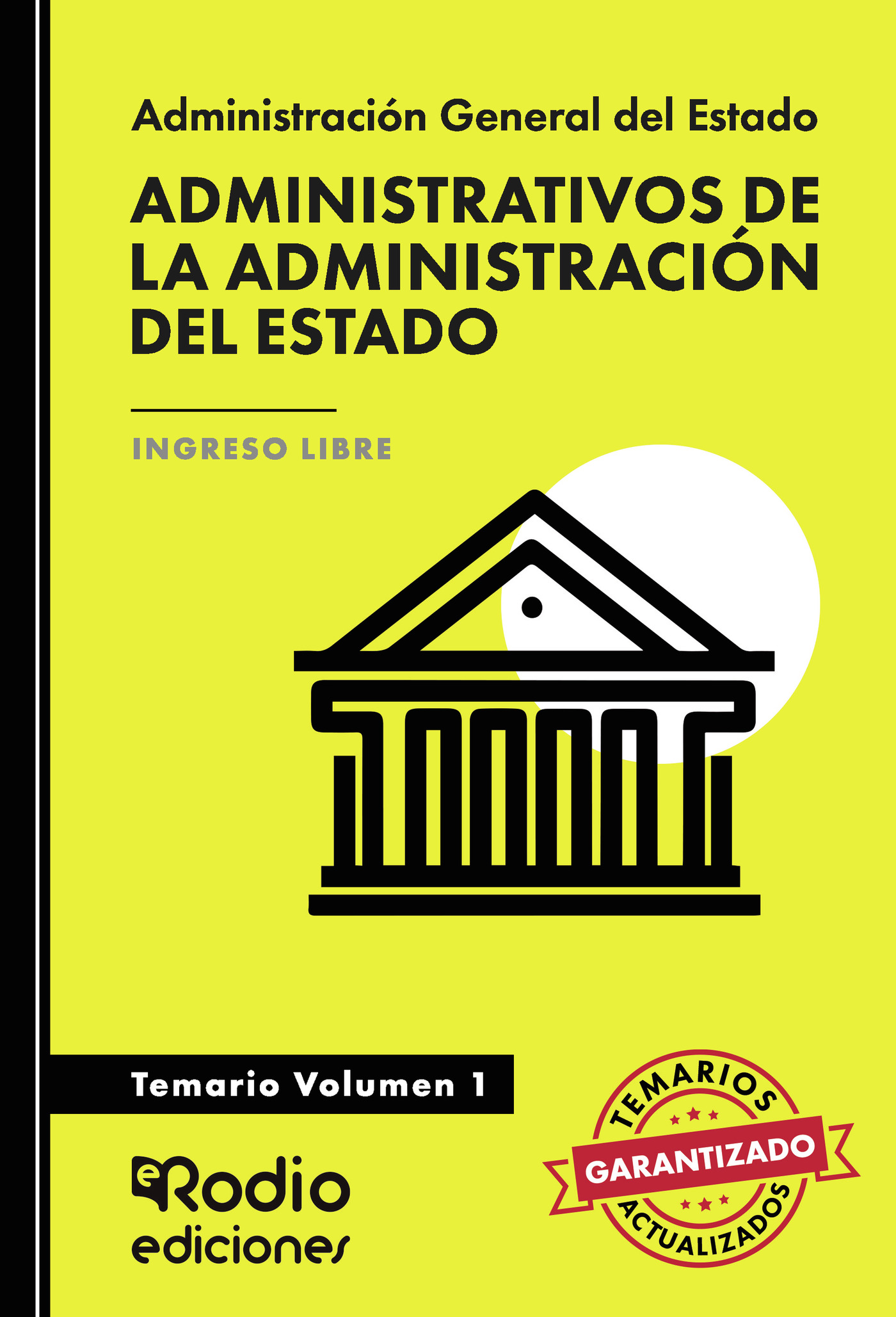 Portada de Administrativos de la Administración del Estado. Temario Volumen 1
