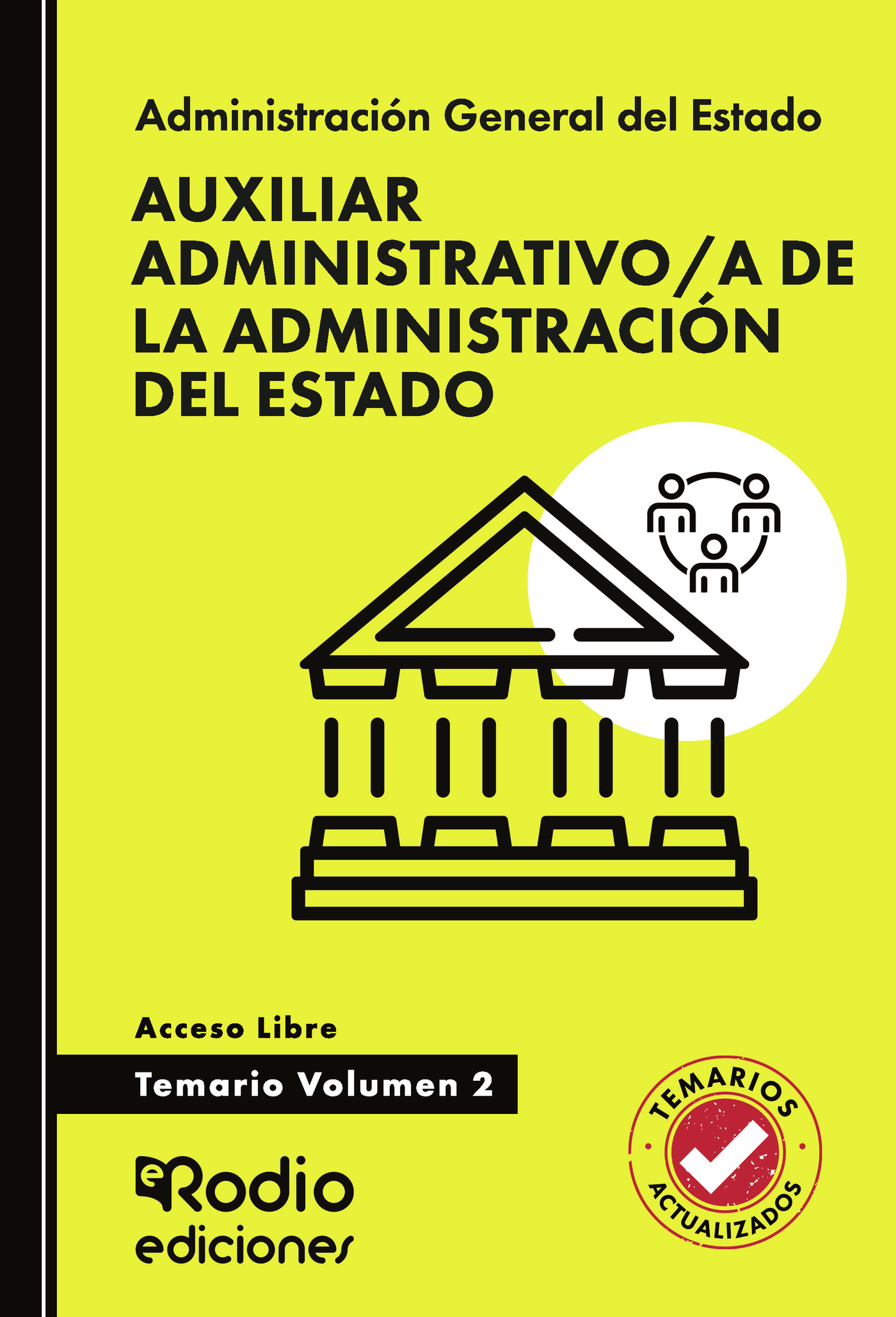 Portada de Auxiliar Administrativo/a de la Administración del Estado. Temario. Volumen 2. Acceso Libre