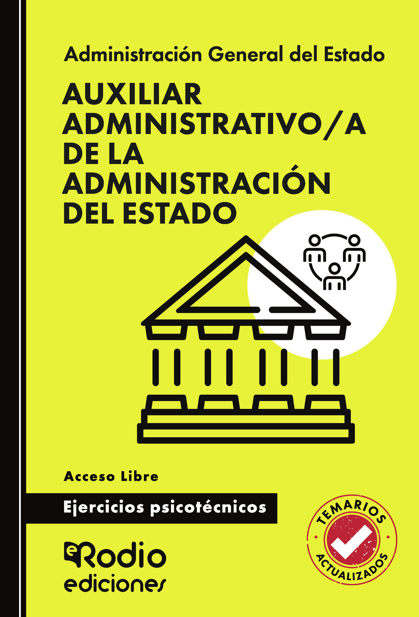 Portada de Auxiliar Administrativo/a de la Administración del Estado. Ejercicios psicotécnicos. Acceso Libre