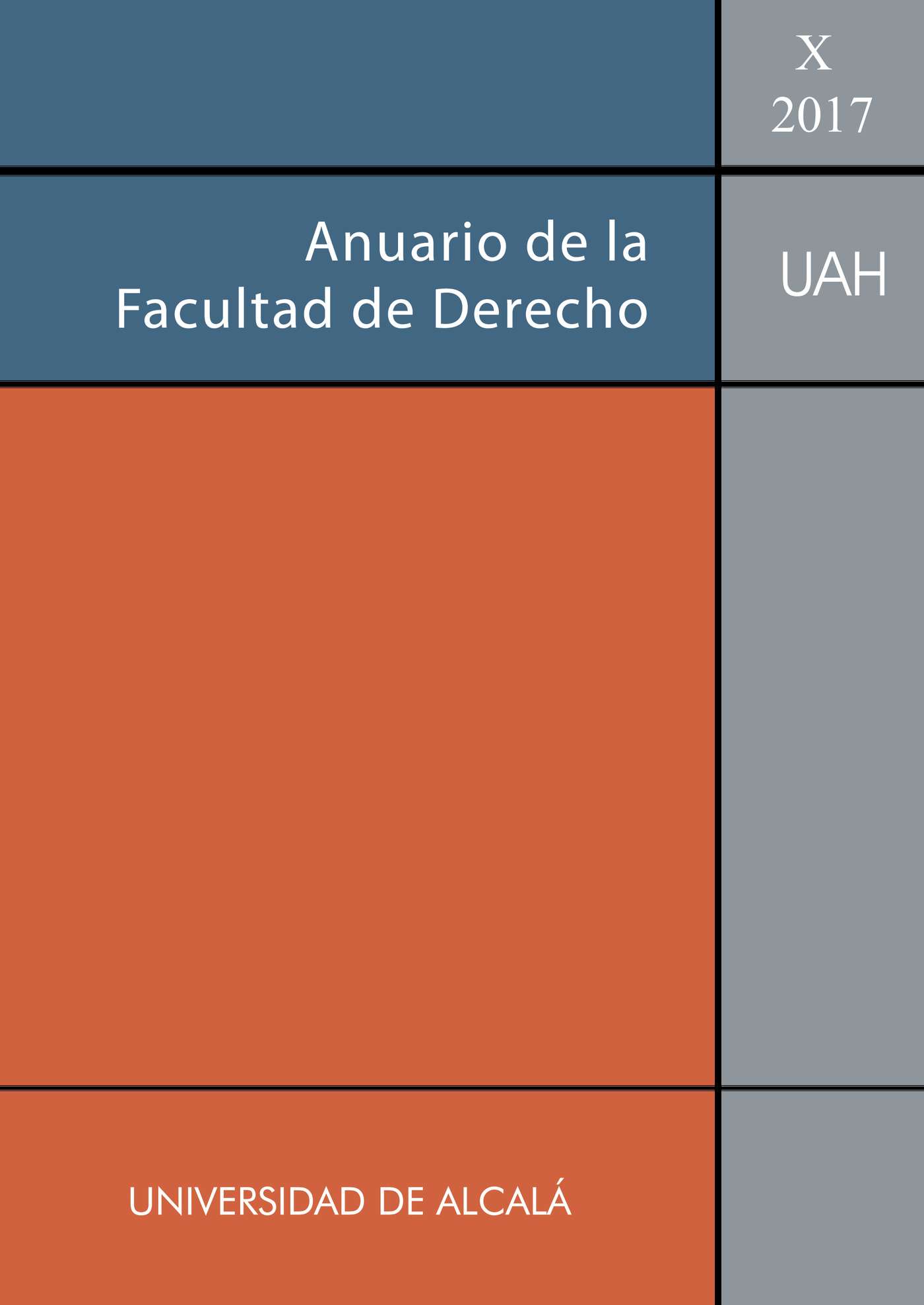 Portada de Anuario de la Facultad de Derecho de la Universidad de Alcalá. Vol. X-2017.