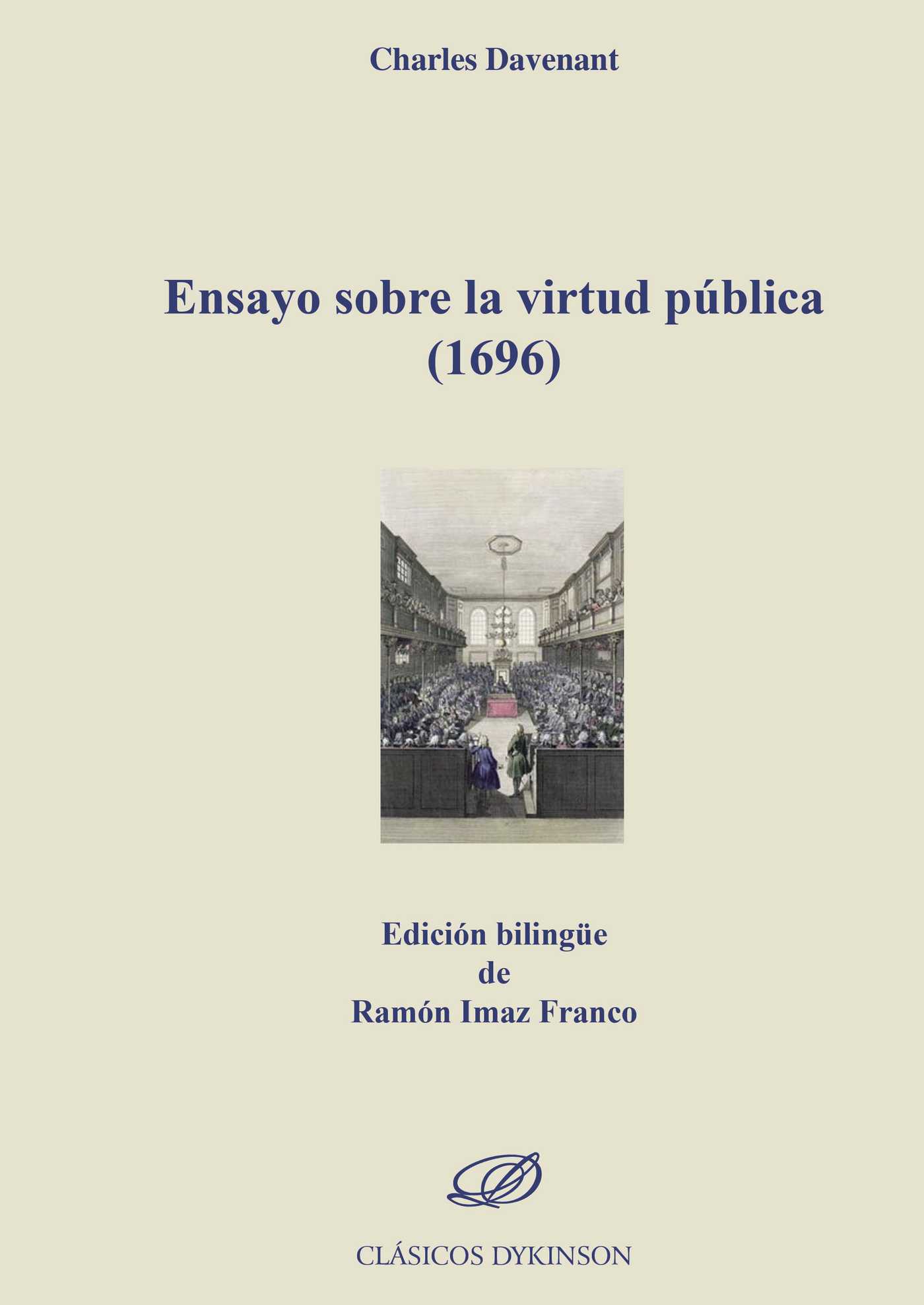 Portada de Ensayo sobre la virtud pública 1696