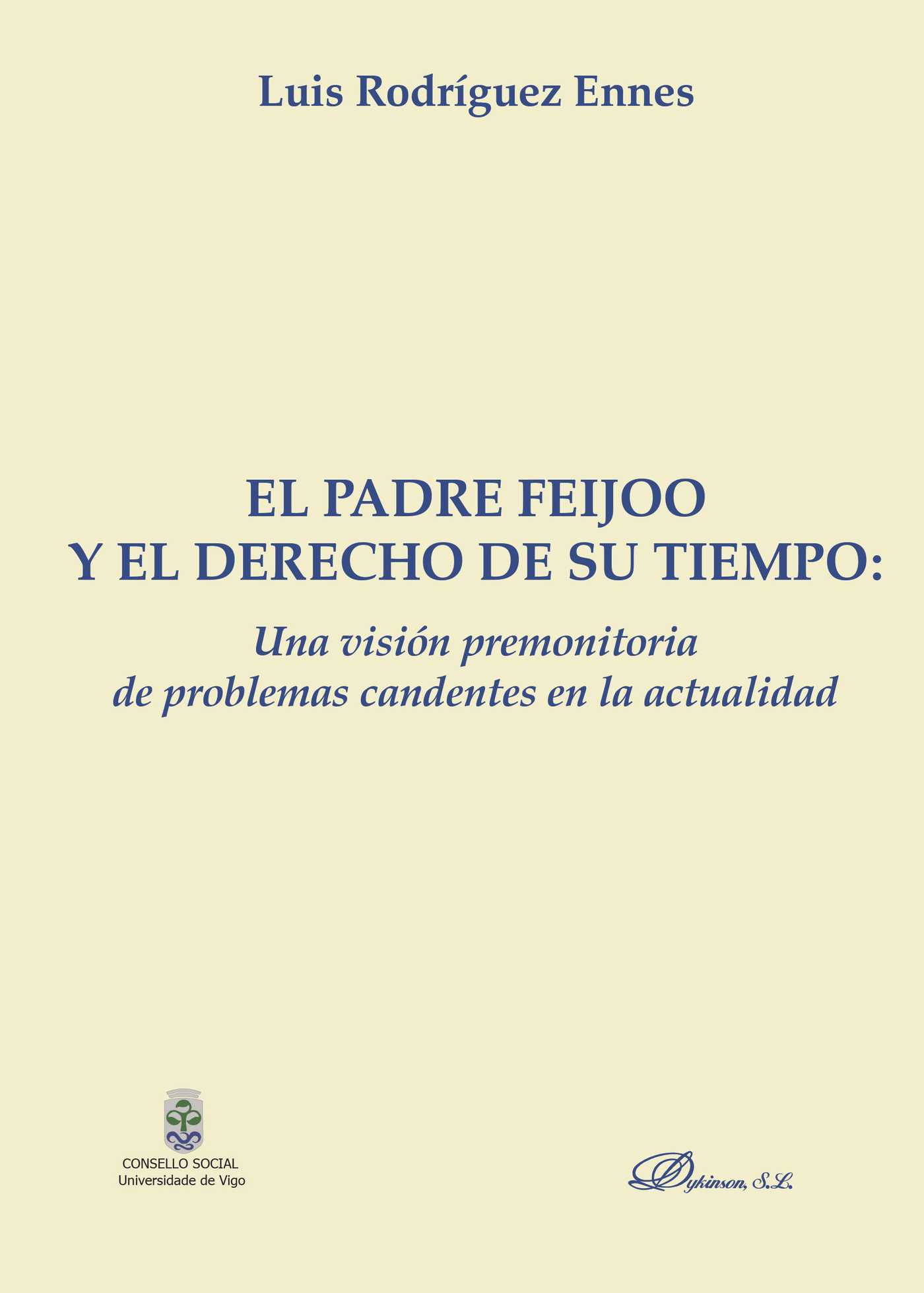 Portada de El padre feijoo y el derecho de su tiempo