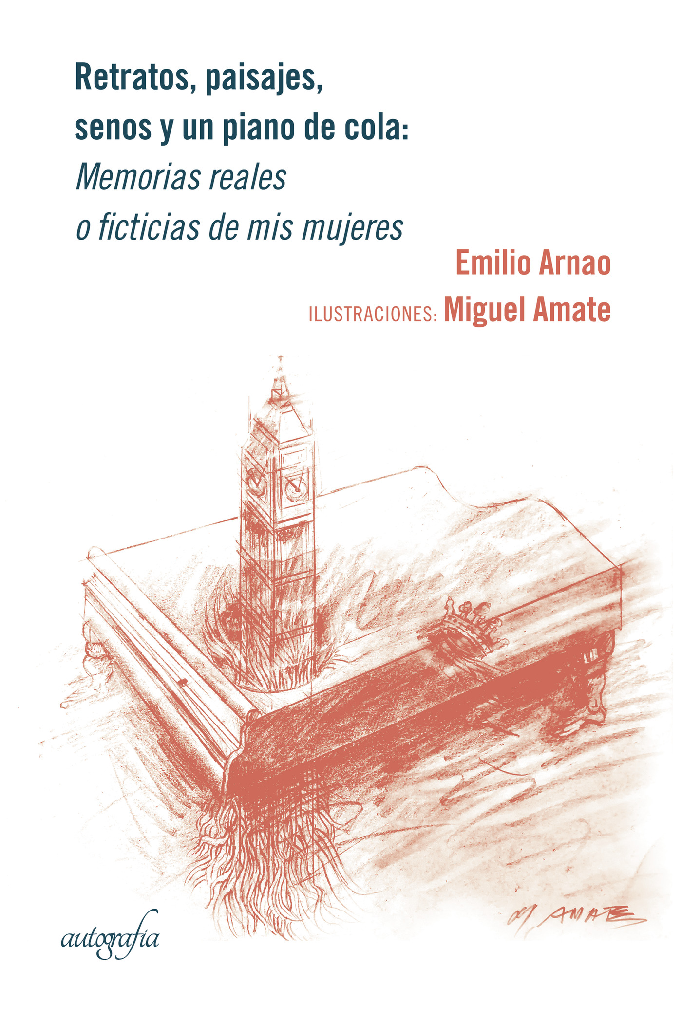 Portada de Retratos, paisajes, senos y un piano de cola