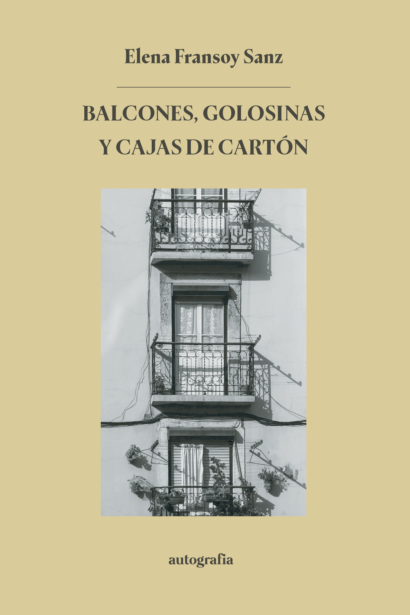 Portada de Balcones, golosinas y cajas de cartón