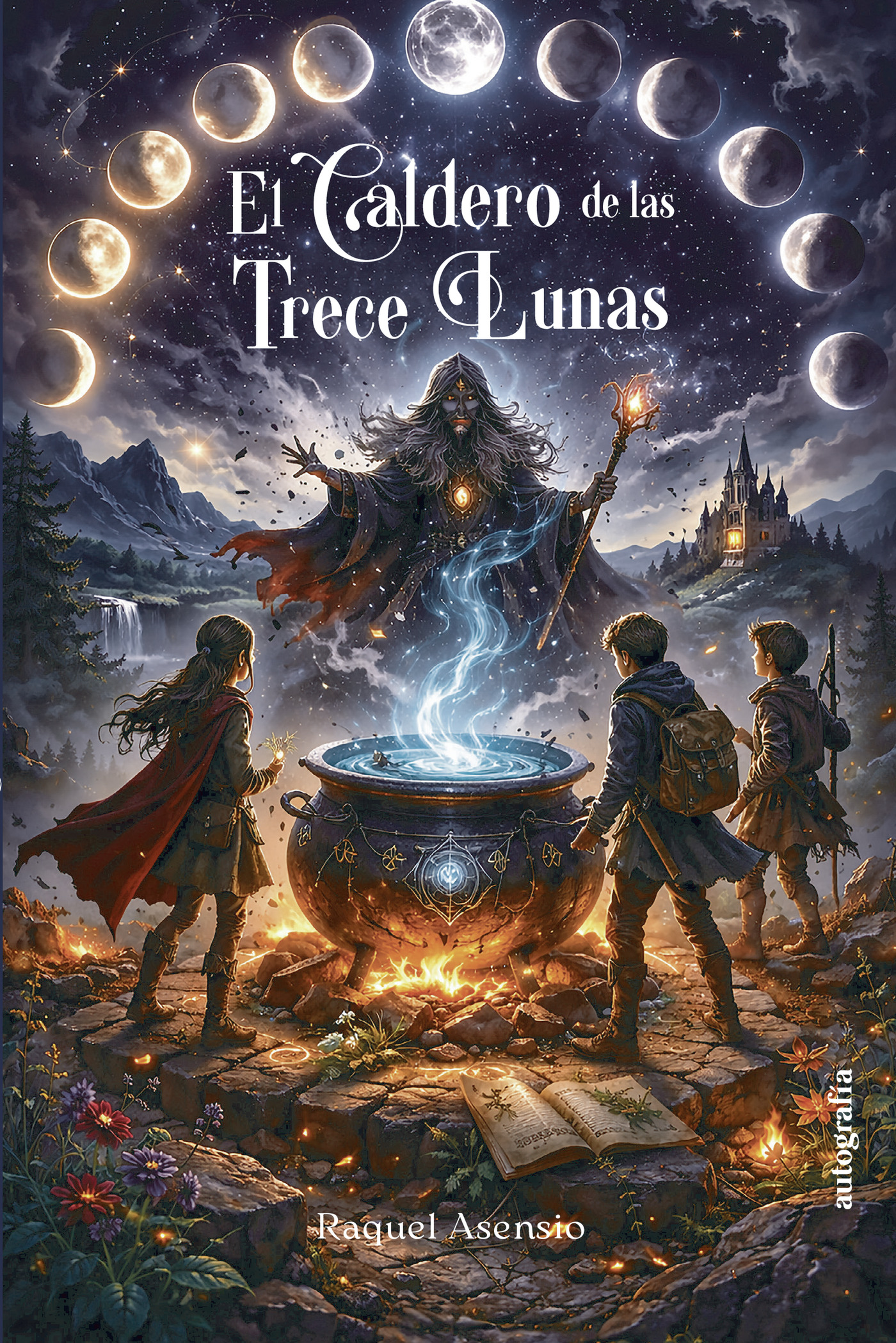 Portada de El caldero de las trece Lunas · Raquel Asensio