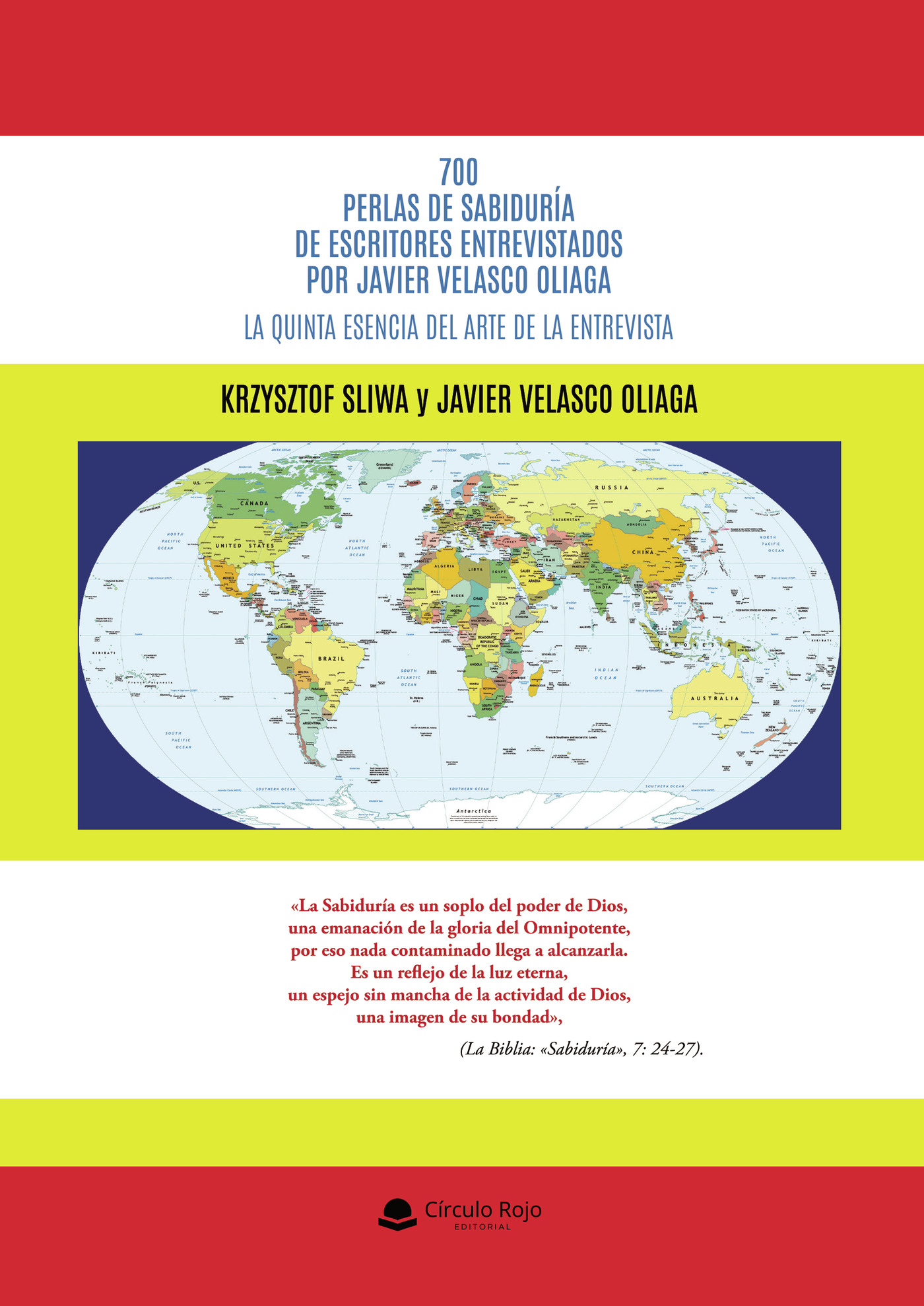 Portada de 700 perlas de sabiduría de escritores entrevistados por Javier Velasco Oliaga. La quinta esencia del arte de la entrevista.