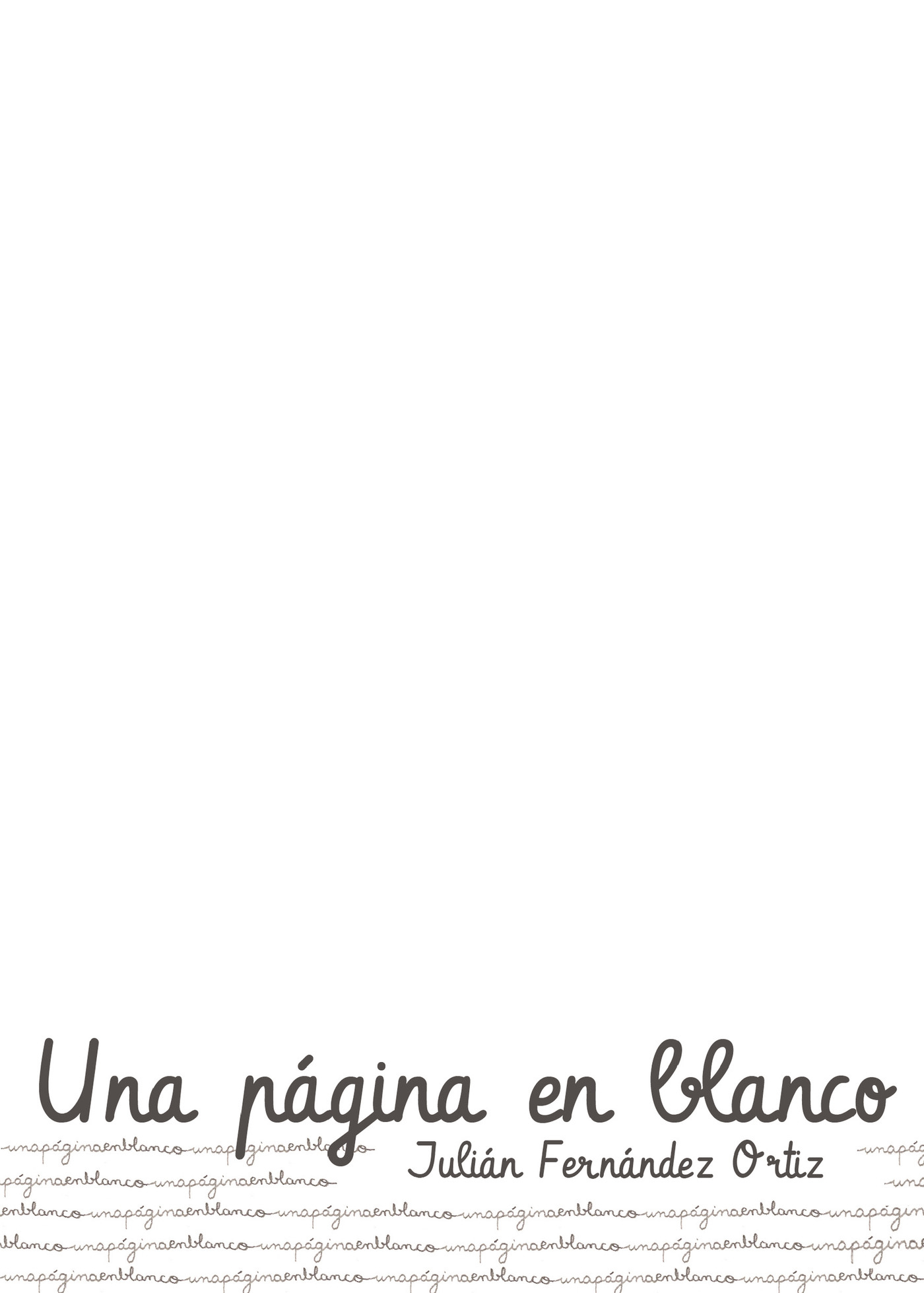 Portada de Una página en blanco