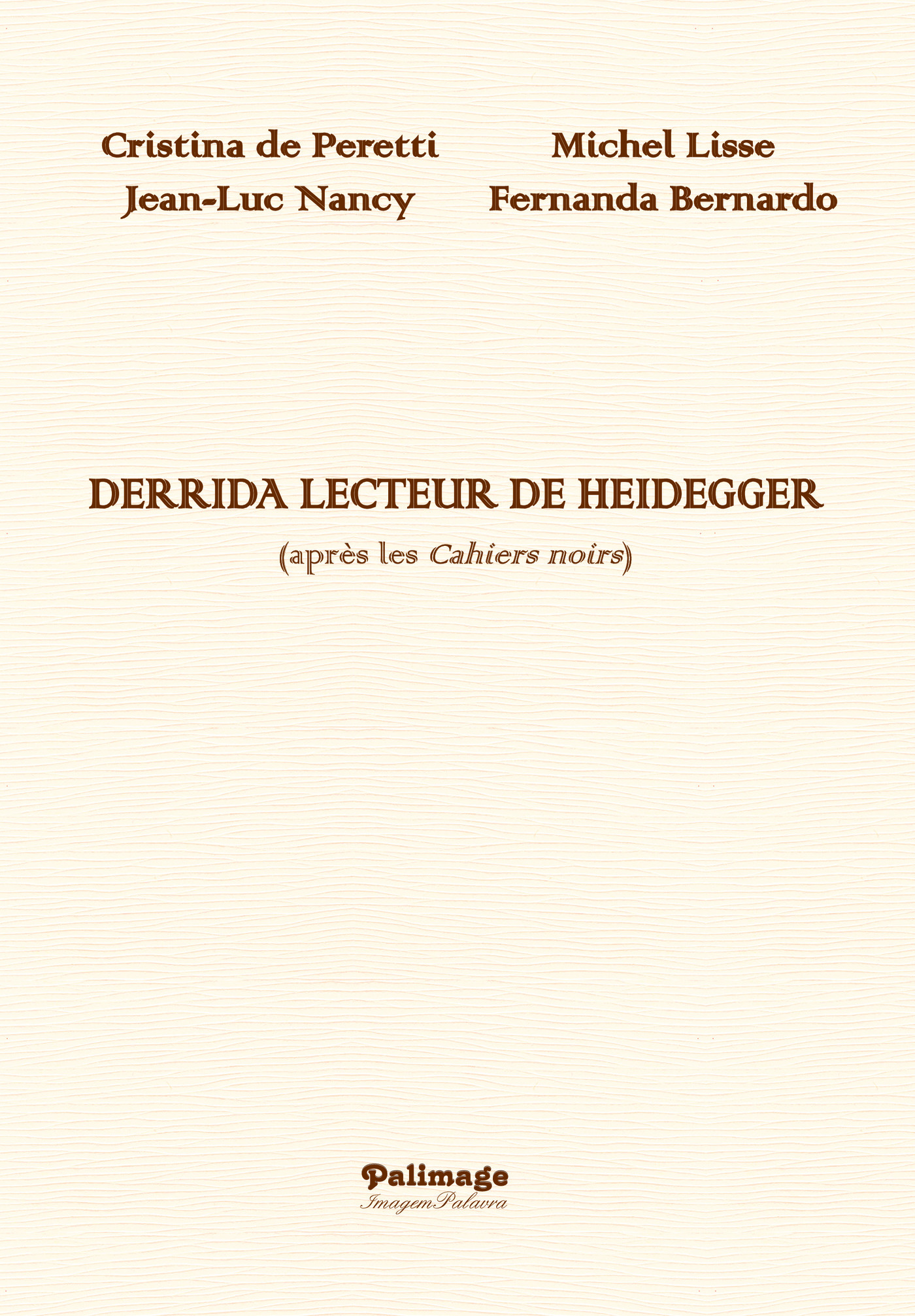 Portada de Derrida lecteur de Heidegger