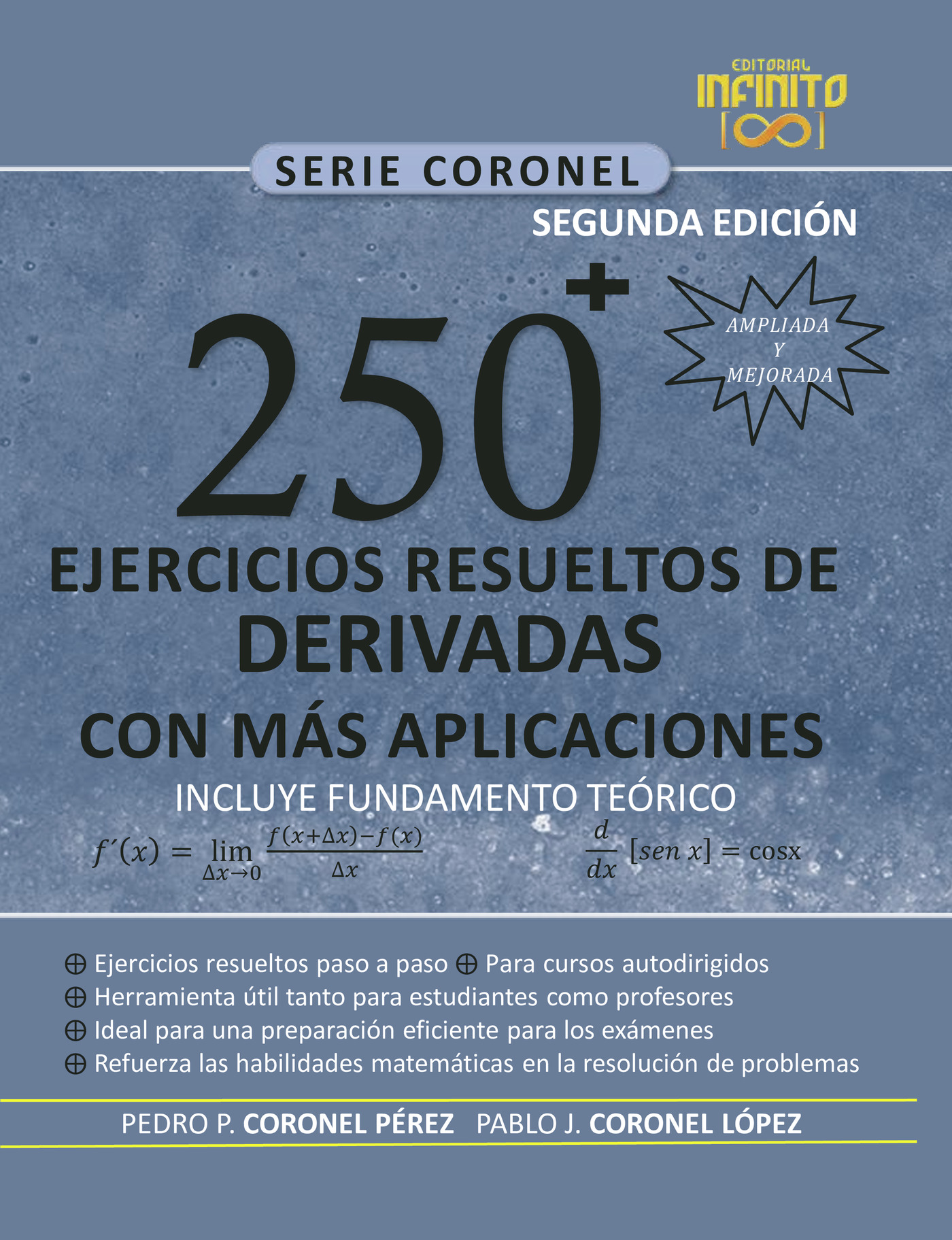 Portada de 250 EJERCICIOS RESUELTOS DE DERIVADAS CON MÁS APLICACIONES