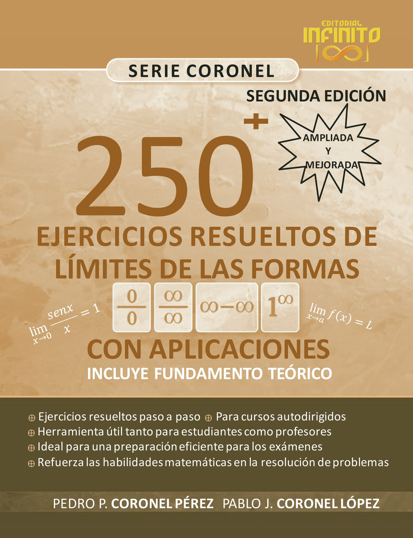 Portada de 250 EJERCICIOS RESUELTOS DE LÍMITES DE LAS FORMAS 0/0,/,-,1