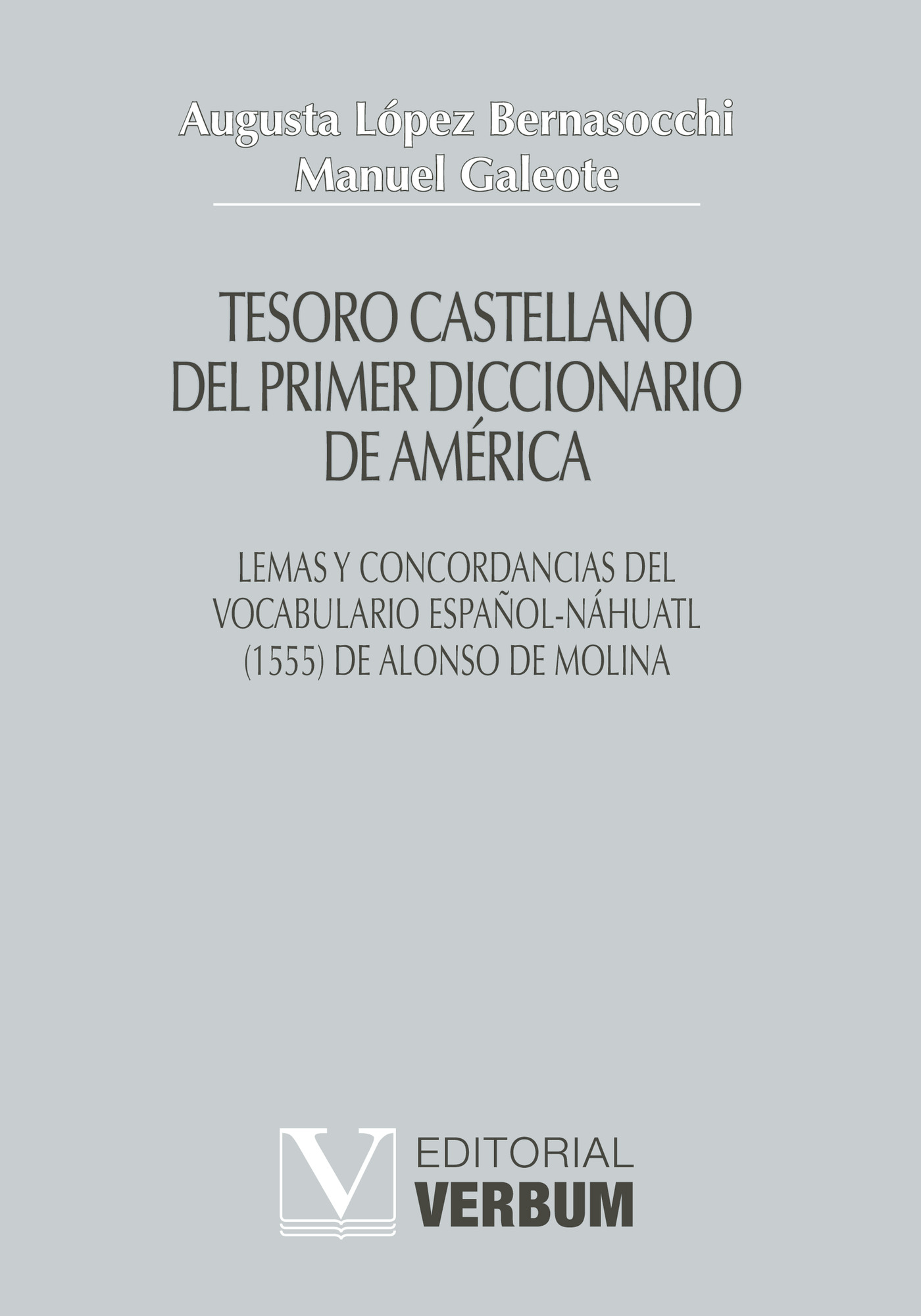 Portada de Tesoro castellano del primer diccionario de América
