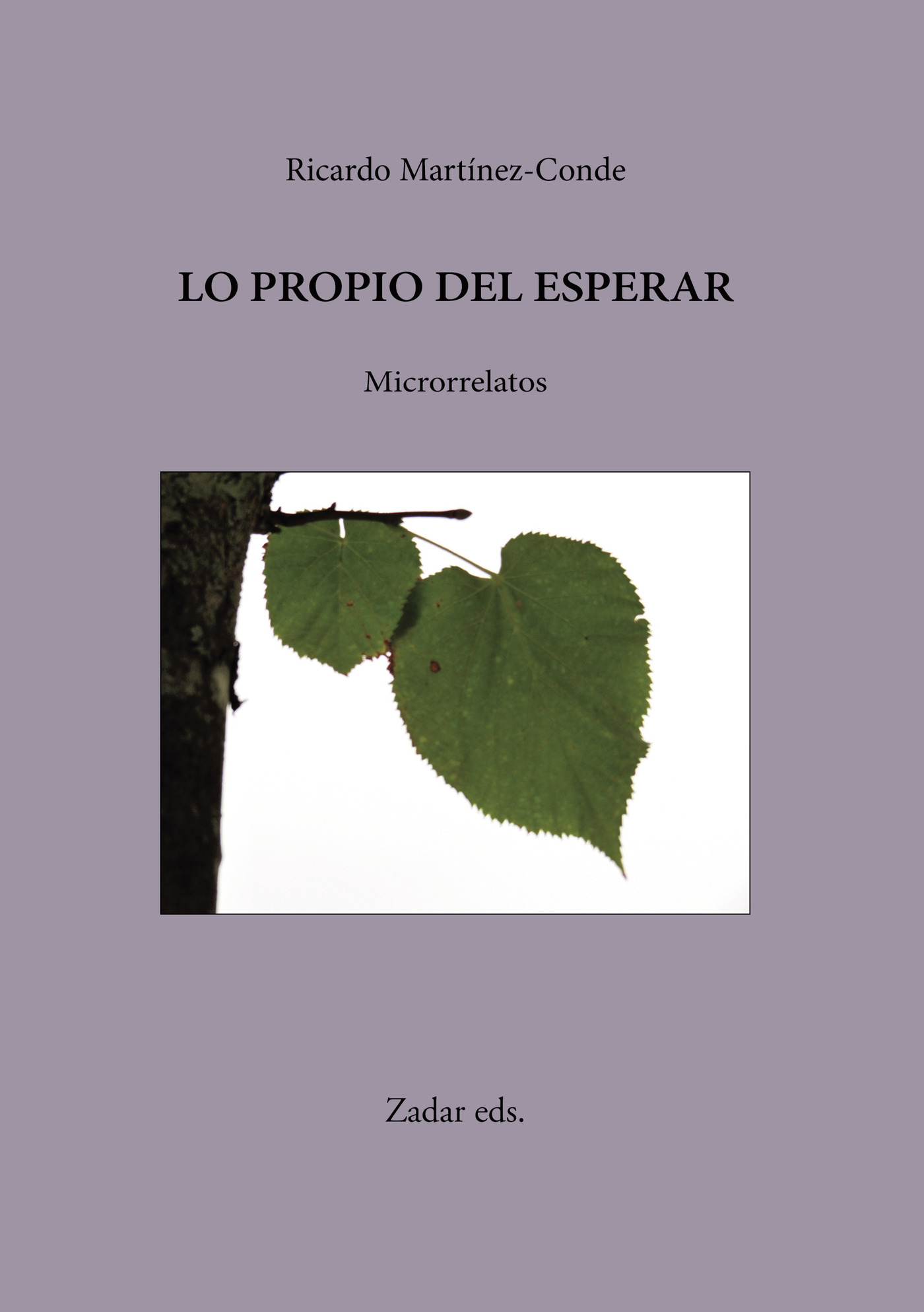 Portada de Lo propio del esperar