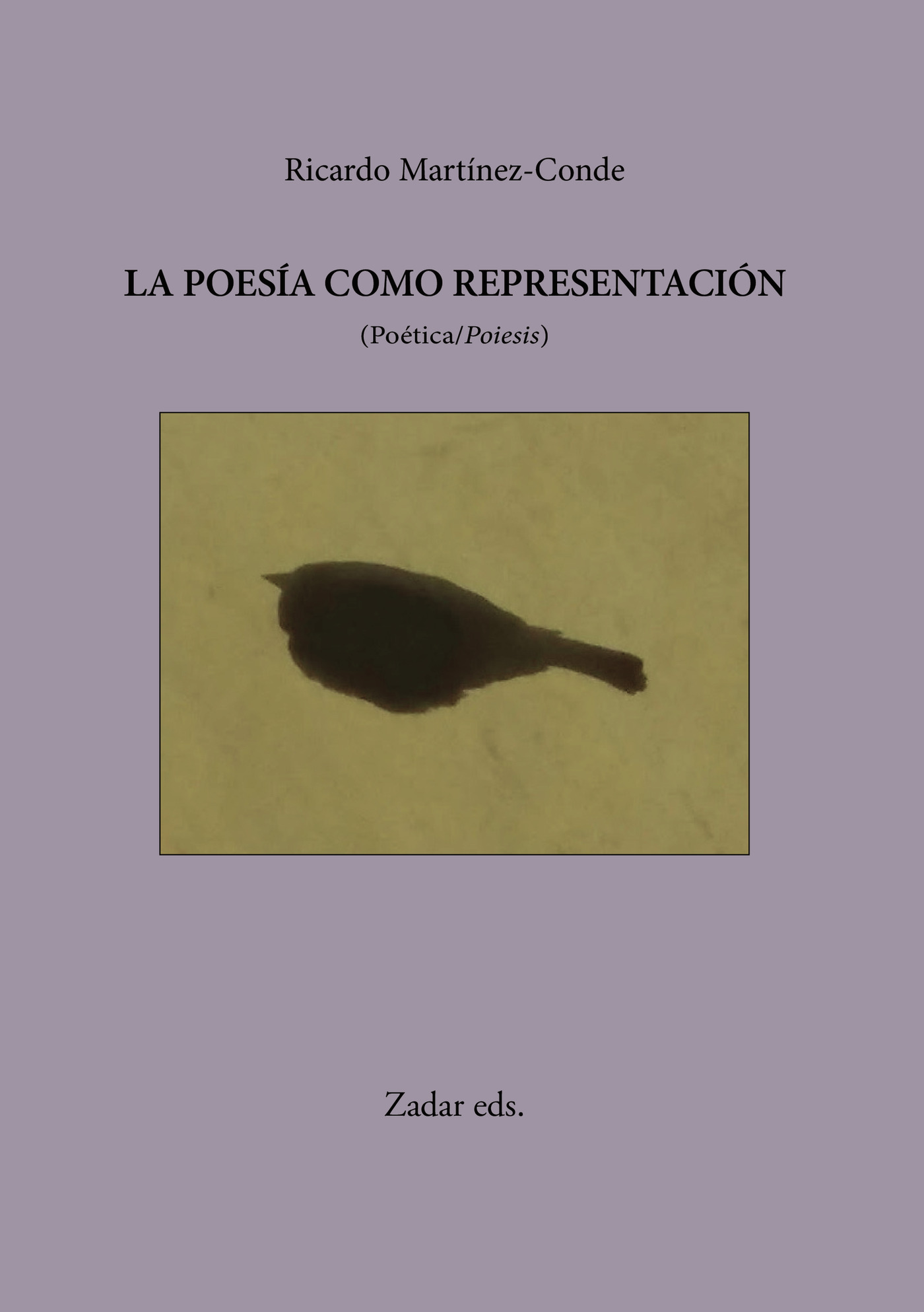 Portada de La poesía como representación