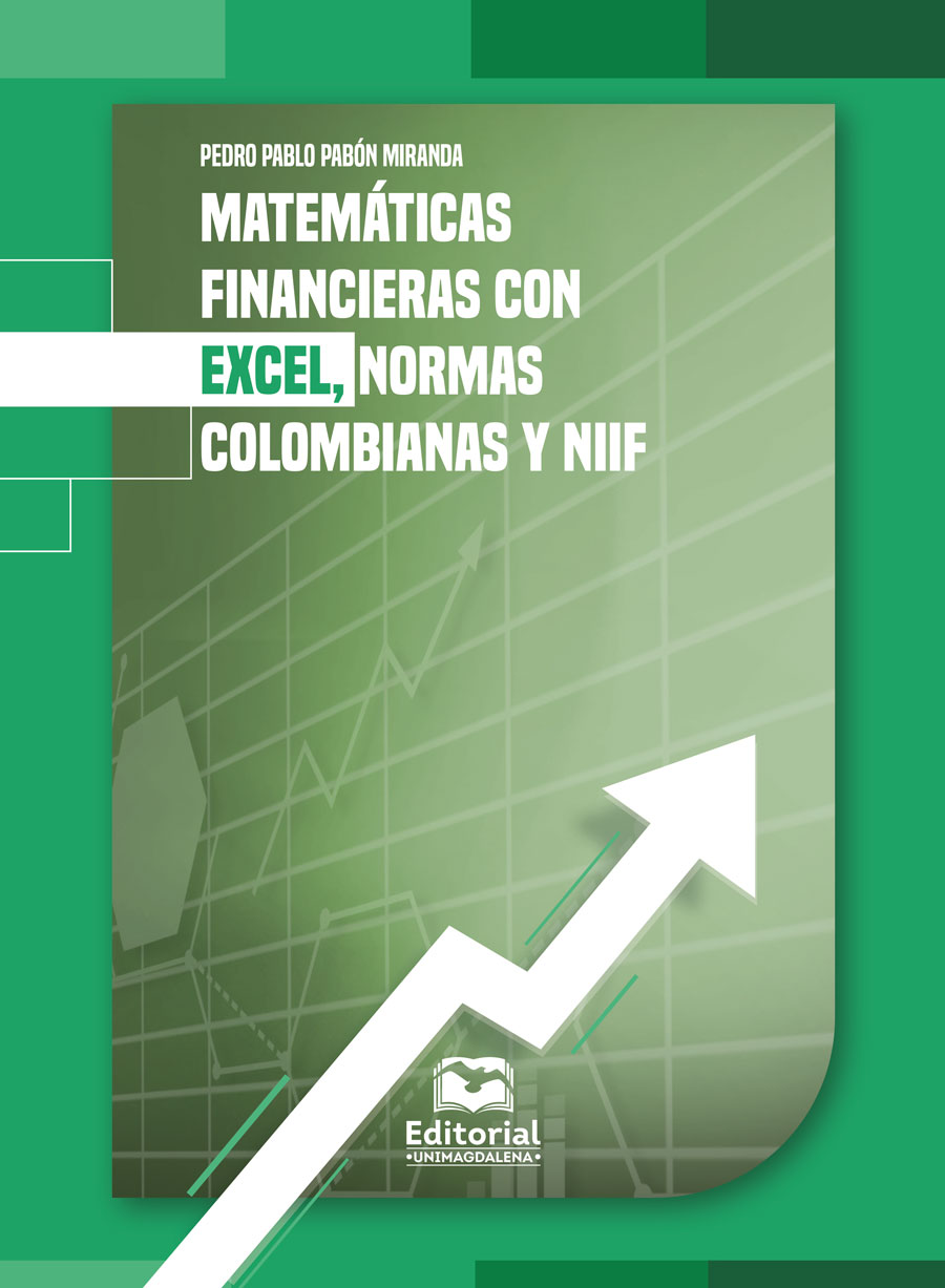 Portada de Matemáticas financieras con Excel, normas colombianas y NIIF