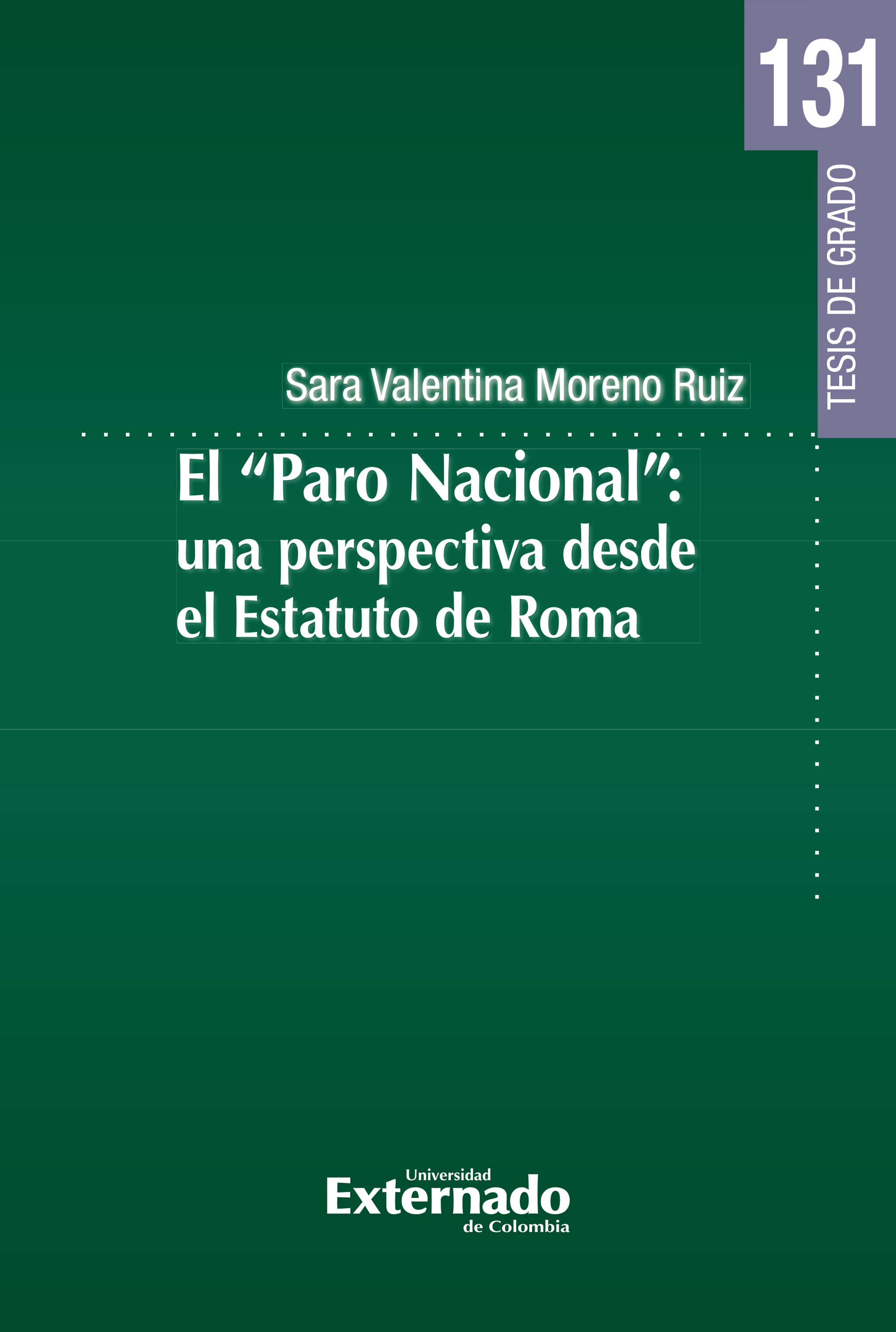 Portada de El Paro nacional: una perspectiva desde el Estatuto de Roma