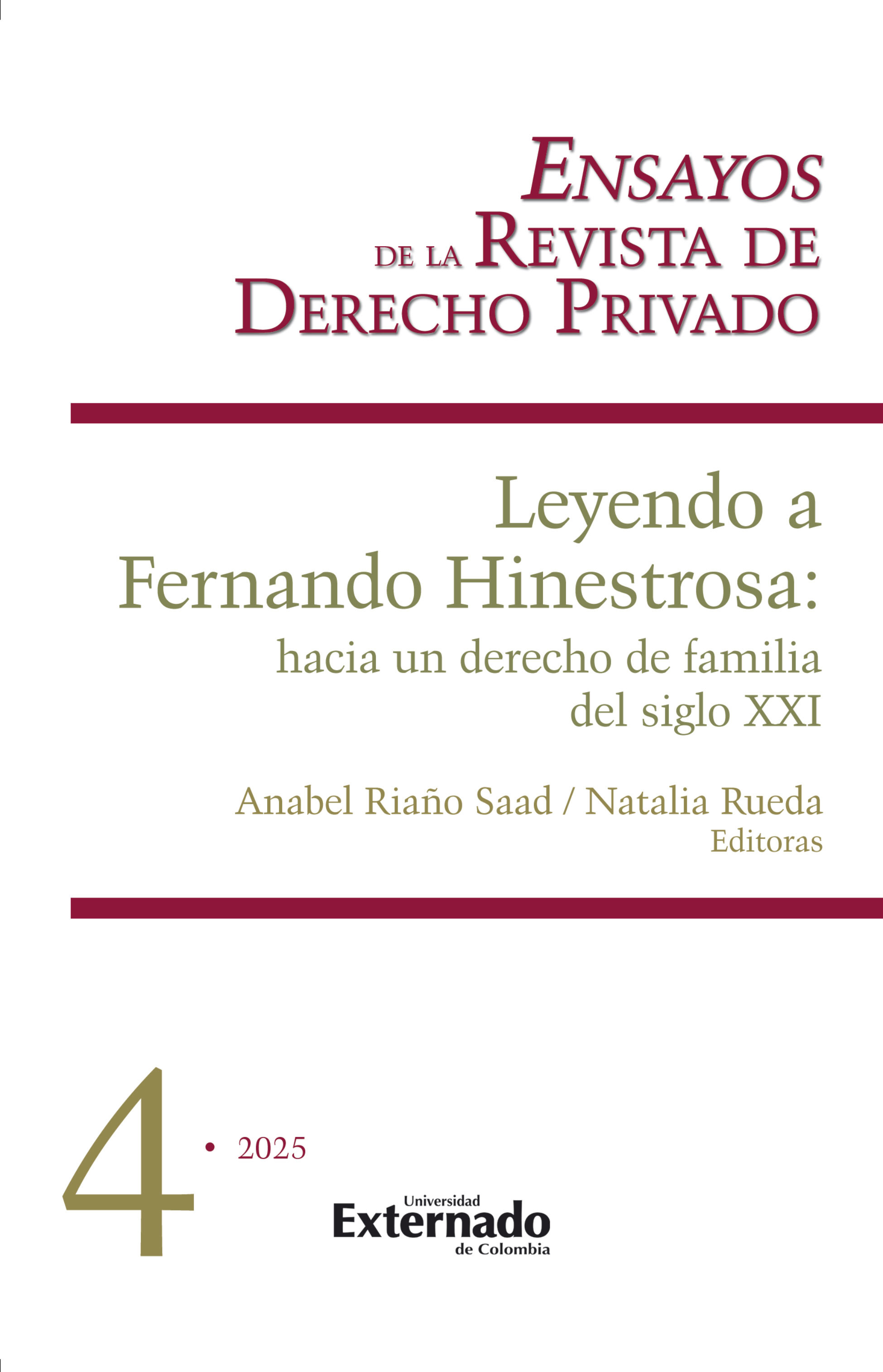 Portada de Leyendo a Fernando Hinestrosa: Hacia un derecho de familia del siglo XXI