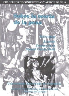 Portada de Sobre la teoría de la pena
