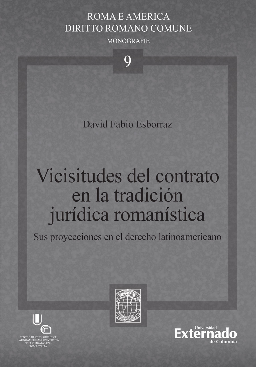 Portada de Vicisitudes del contrato en la tradición jurídica romanística