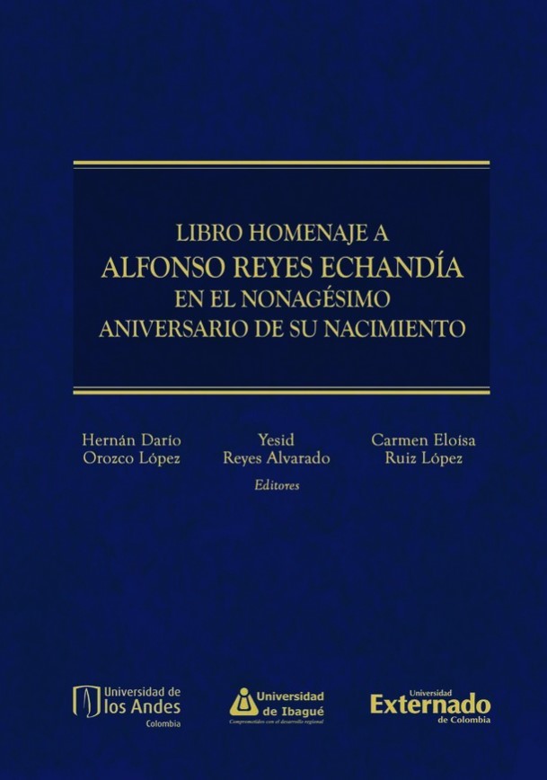 Portada de Libro homenaje a Alfonso Reyes Echandía en el nonagésimo aniversario de su nacimiento · Varios Autores