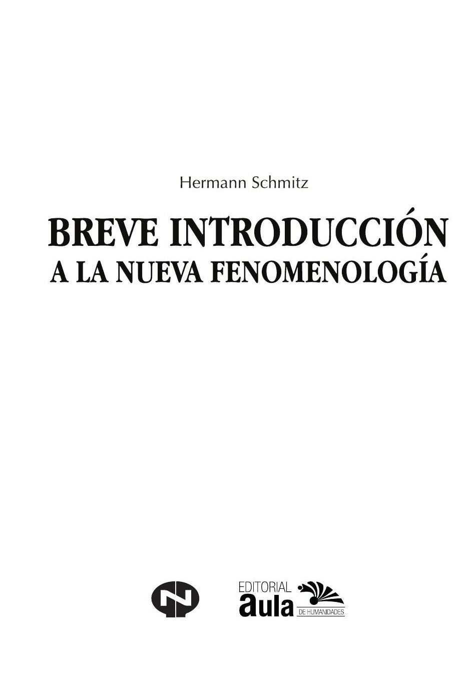 Portada de Breve introducción a la nueva fenomenología
