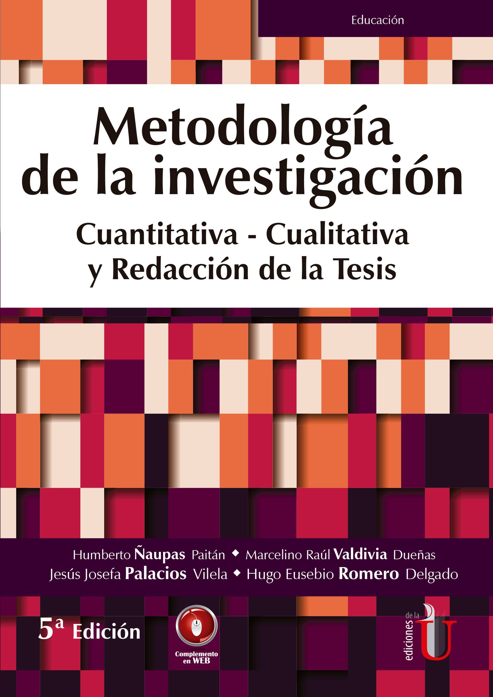 Portada: Metodología de la Investigación cuantitativa- cualitativa y redacción de la tesis. 5ta Edición