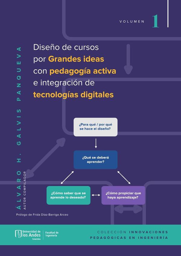 Portada de Diseño de cursos por Grandes ideas con pedagogía activa e integración de tecnologías digitales . Tomo I